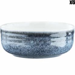 6 Bols Cosmos bleu/blanc nacré - D.15.5 cm-Bjorn Clearance