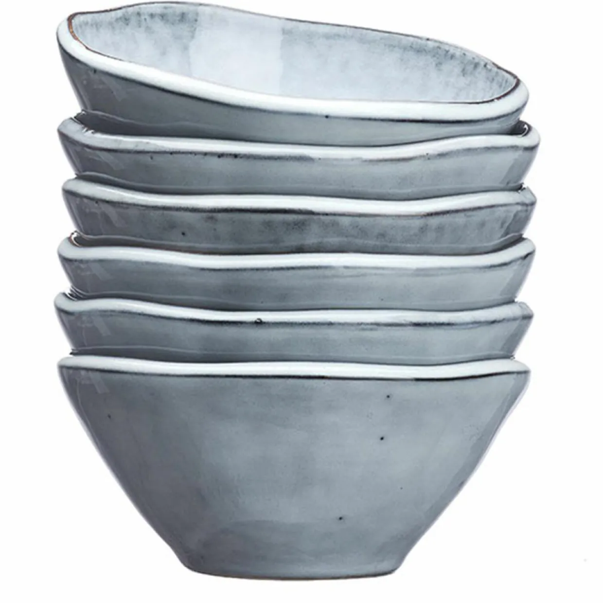 6 Bols en Grès Cloud gris clair - 50 cl-Bjorn Hot
