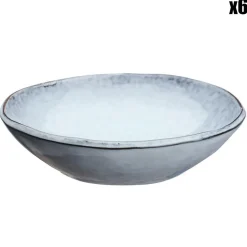 6 Bols en Grès Cloud gris clair - 75 cl-Bjorn Discount