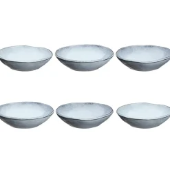 6 Bols en Grès Cloud gris clair - 75 cl-Bjorn Discount