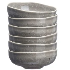 6 Bols en Grès Stellar gris/anthracite - 25 cl-Bjorn New