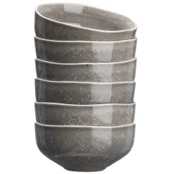 6 Bols en Grès Stellar gris/anthracite - 70 cl-Bjorn Outlet