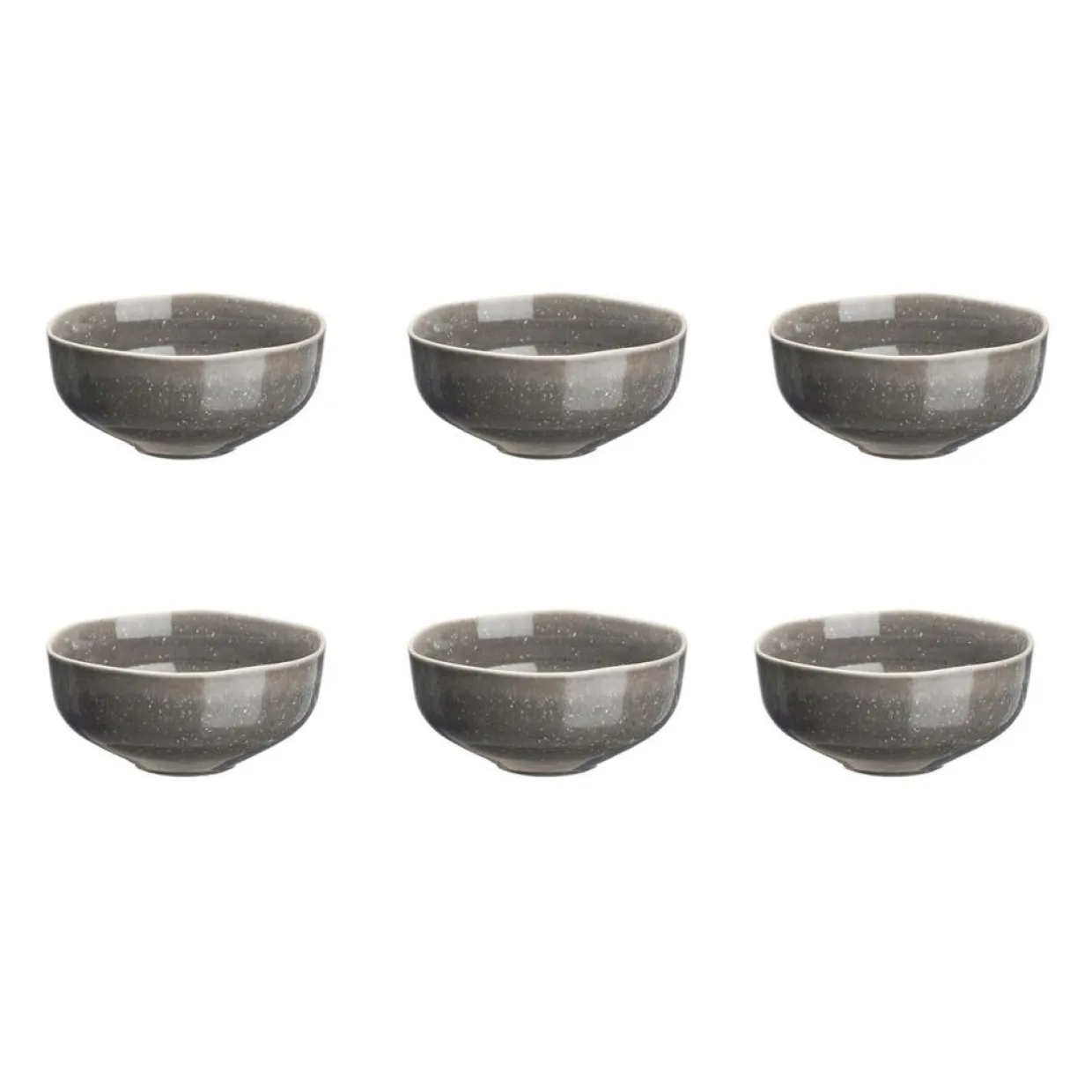 6 Bols en Grès Stellar gris/anthracite - 70 cl-Bjorn Outlet