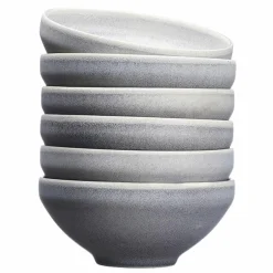 6 Bols en Grès Stone gris clair - 60 cl-Bjorn Outlet