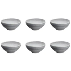 6 Bols en Grès Stone gris clair - 60 cl-Bjorn Outlet