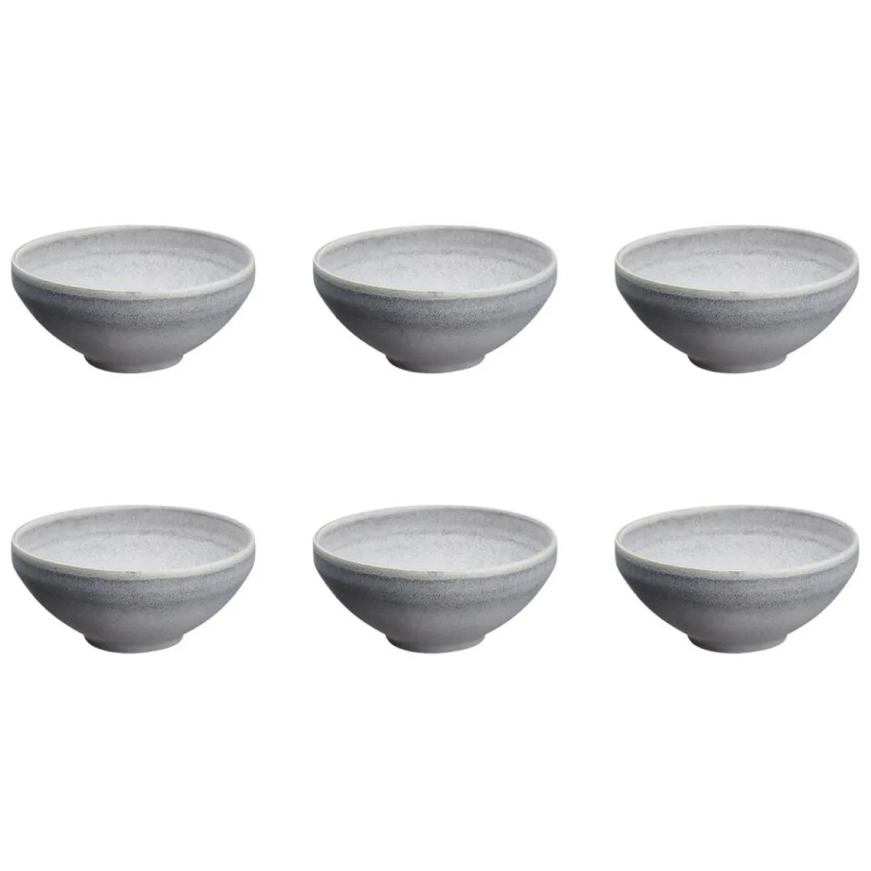 6 Bols en Grès Stone gris clair - 60 cl-Bjorn Outlet
