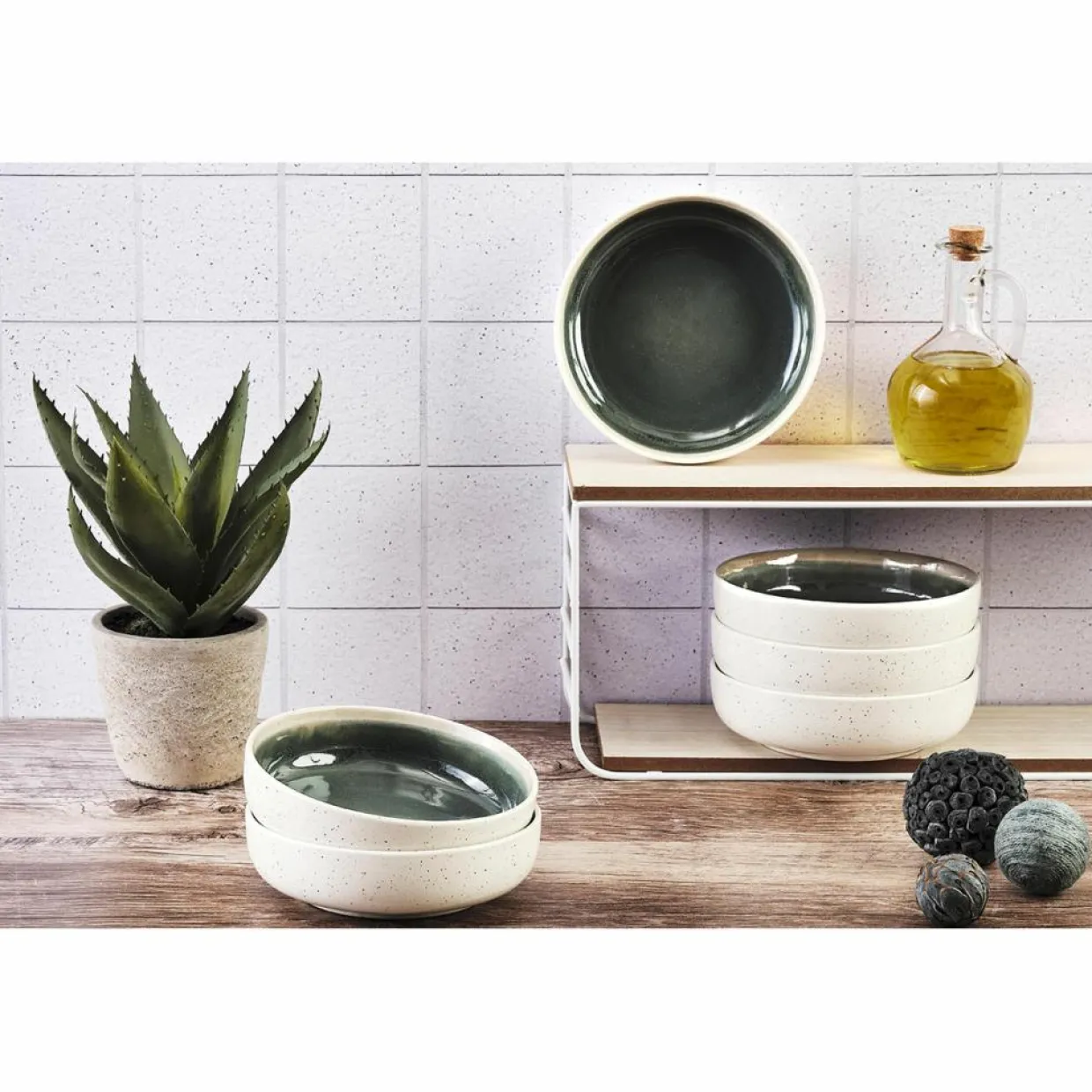 Bjorn Bols^6 Bols Oxygen gris/vert bouteille/beige - D.17.5 cm