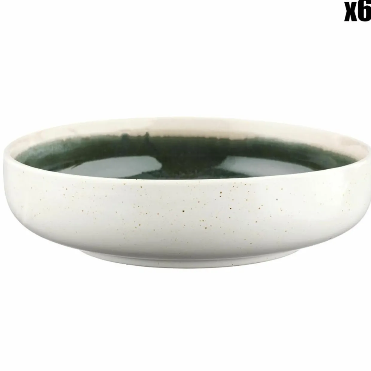 6 Bols Oxygen gris/vert bouteille/beige - D.22 cm-Bjorn Online