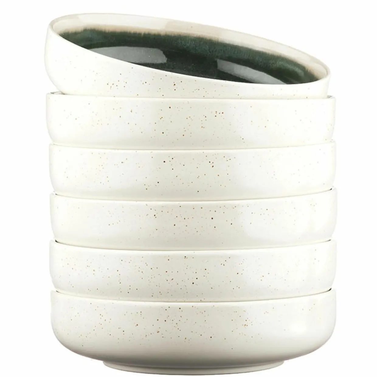 6 Bols Oxygen gris/vert bouteille/beige - D.22 cm-Bjorn Online