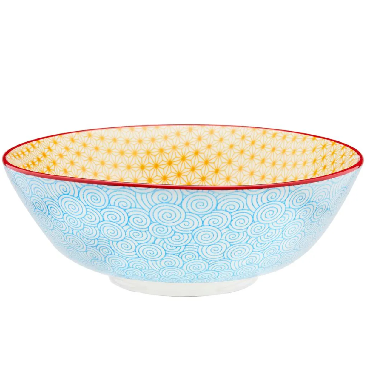 6 Bols Pattern Color bleu clair/rouge/jaune - D.21 cm-Bjorn New