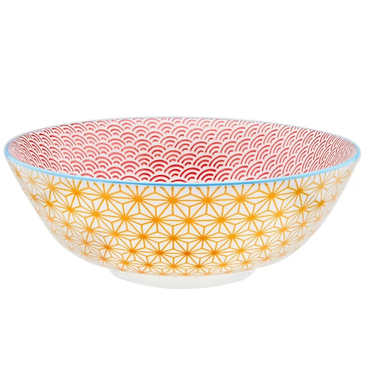 6 Bols Pattern Color bleu clair/rouge/jaune - D.21 cm-Bjorn New