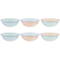 6 Bols Pattern Pastel rose pastel/bleu pastel/vert pastel - D.21 cm-Bjorn Discount