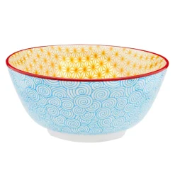 6 Bols petit-déjeuner Pattern Color bleu clair/rouge/jaune - D.15 cm-Bjorn Hot