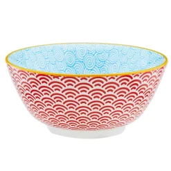 6 Bols petit-déjeuner Pattern Color bleu clair/rouge/jaune - D.15 cm-Bjorn Hot