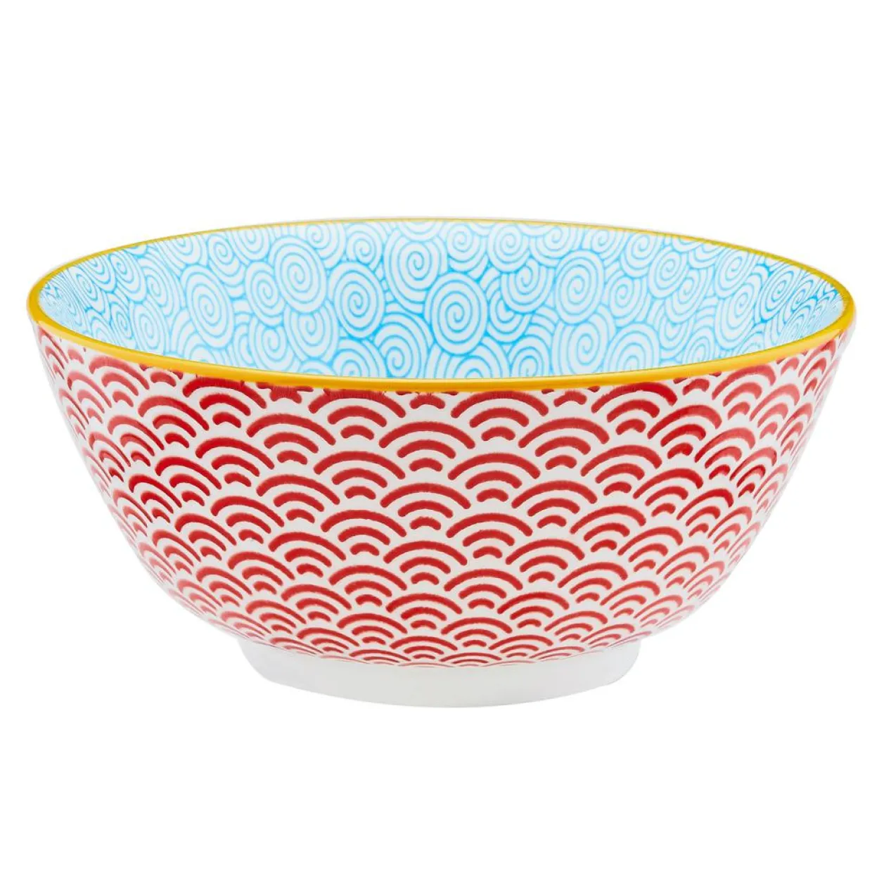 6 Bols petit-déjeuner Pattern Color bleu clair/rouge/jaune - D.15 cm-Bjorn Hot