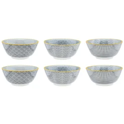 6 Bols petit-déjeuner Pattern Eclipse gris anthracite - D.15 cm-Bjorn New