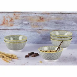 6 Bols petit-déjeuner Pattern Eclipse gris anthracite - D.15 cm-Bjorn New