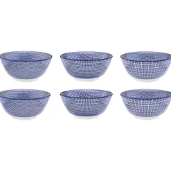 6 Bols petit-déjeuner Pattern Dark blue bleu foncé - D.15 cm-Bjorn