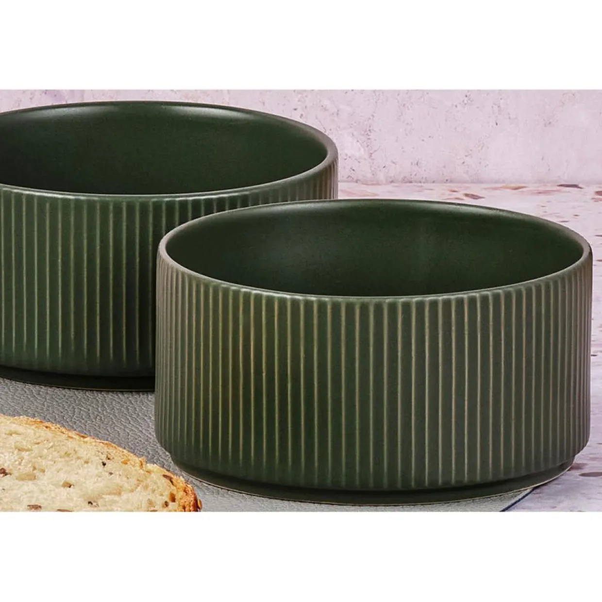4 Bols Scandi vert olive - 40 cl-Bjorn Discount