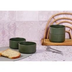 4 Bols Scandi vert olive - 40 cl-Bjorn Discount