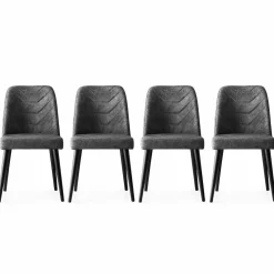 Wooden Art Chaises^4 Chaises Dallas anthracite - 50x90x49 cm