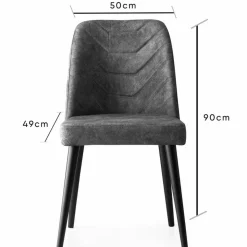 Wooden Art Chaises^4 Chaises Dallas anthracite - 50x90x49 cm