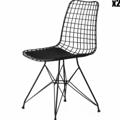 2 chaises tivoli noires - 81x46x42.5 cm-Wooden Art Sale