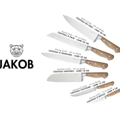 6 Couteaux de cuisine Jakob inox bois-Bjorn Online