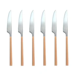 6 Couteaux de table Colorama noisette - 23.5 cm-Menastyl Outlet