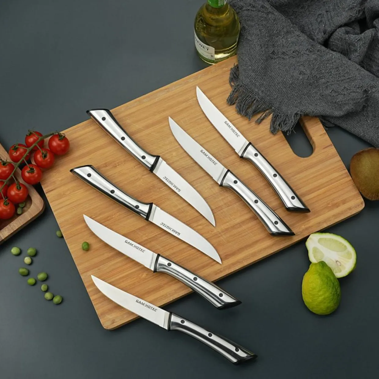 6 Couteaux Sharp noirs-Gam'Hotel Clearance