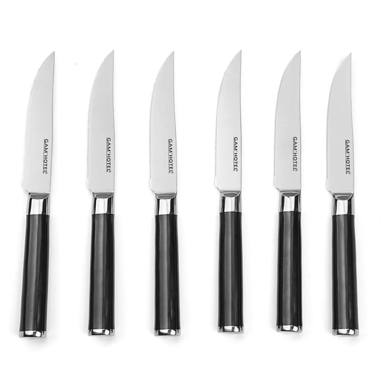 6 Couteaux Steel noirs-Gam'Hotel Hot
