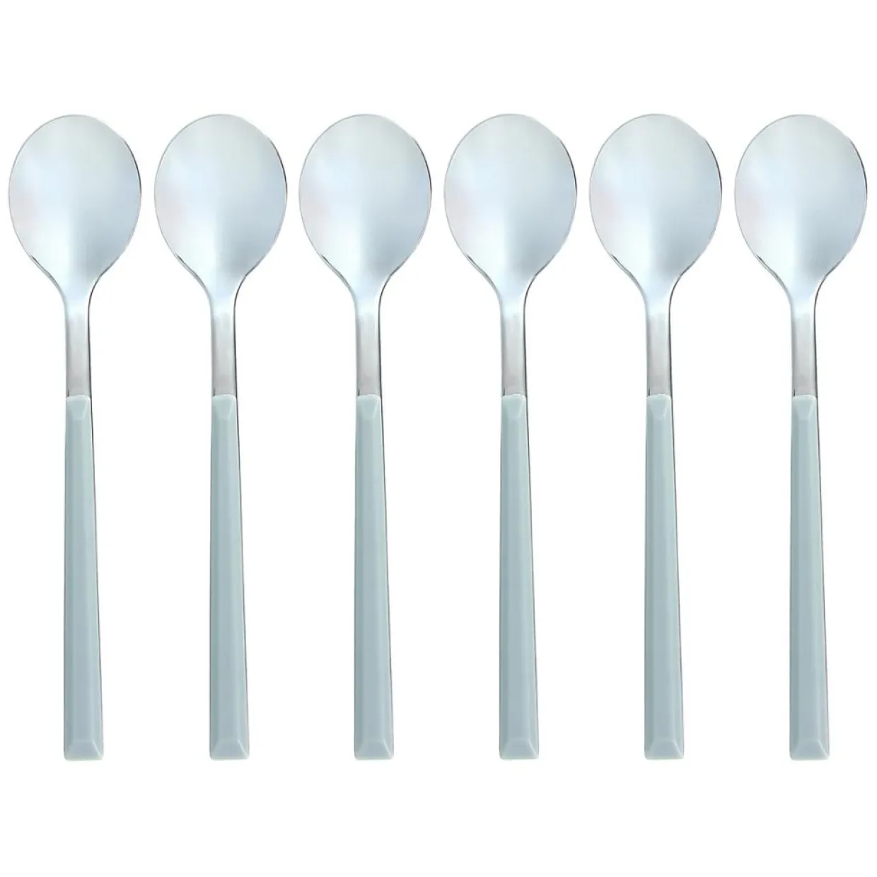 6 Cuillères à café Colorama grises - 16.5 cm-Menastyl