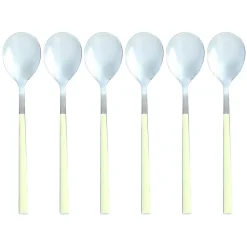 6 Cuillères de table Colorama crème - 21.5 cm-Menastyl Online