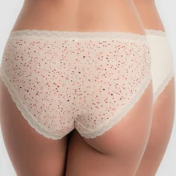 2 Culottes Cotton Fancy beige/rouge/rose-Playtex Outlet