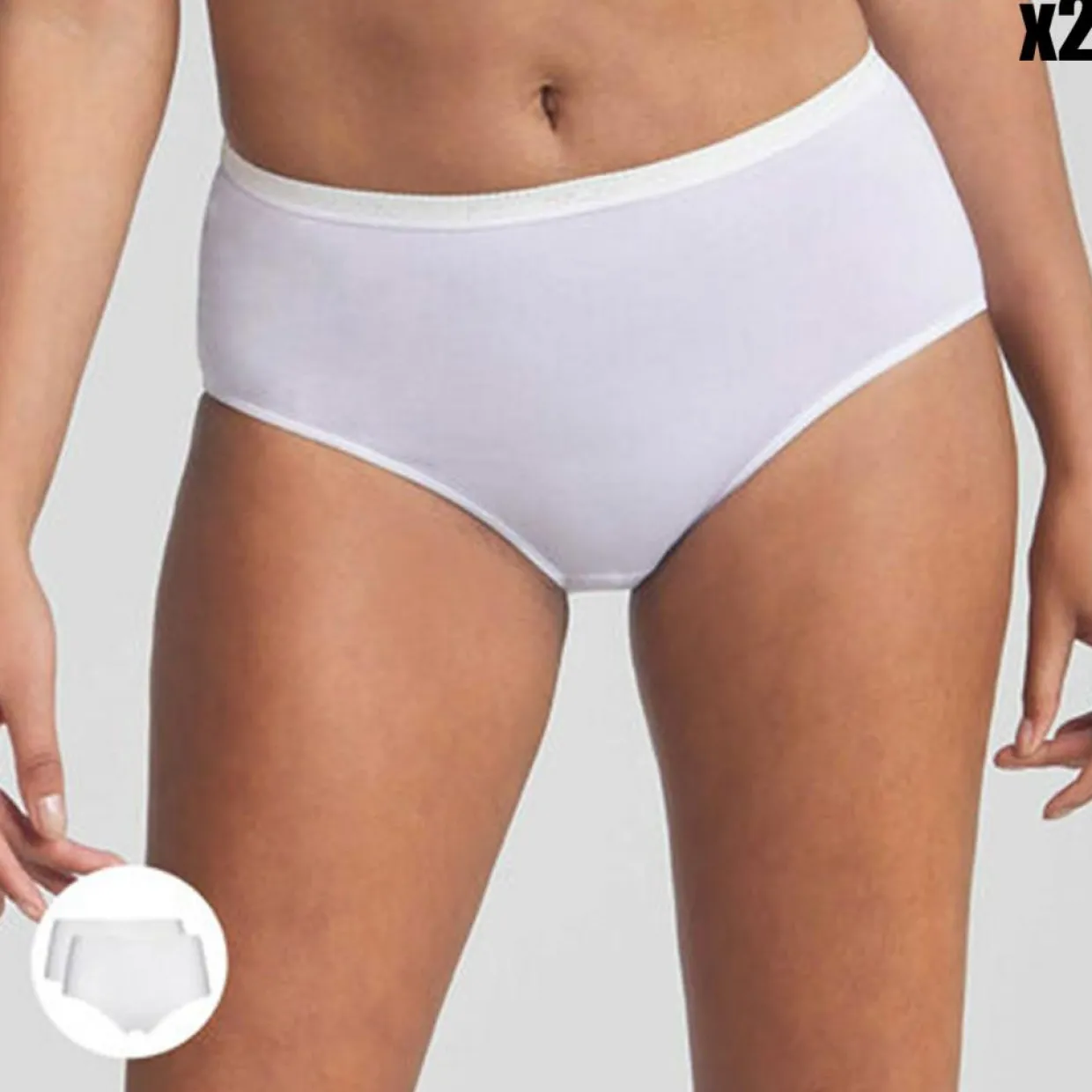 2 Culottes en Coton Bio blanches-Playtex Online