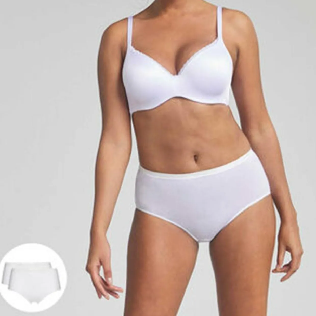 2 Culottes en Coton Bio blanches-Playtex Online
