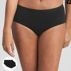 Femme Playtex Lingerie, Nuit^2 Culottes en Coton Bio noires