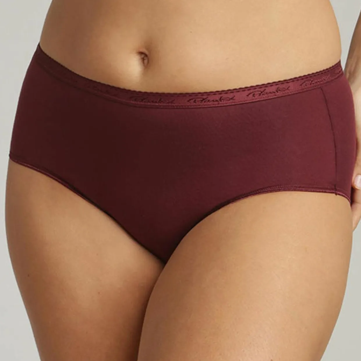 Femme Playtex Lingerie, Nuit^3 Culottes midi Cotton Bio prune/imprimé/terracotta