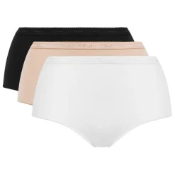 Femme Playtex Lingerie, Nuit^3 Culottes midi Cotton Bio blanc/beige/noir