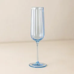 Novastyl Verres^4 Flutes Riviera24Cl En Verre Bleu