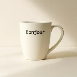 Novastyl Mugs, Tasses^6 Mugs Bonjour 38ClEn Grès Blanc