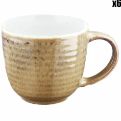 6 Mugs Cosmos beige/blanc nacré - 30 cl-Bjorn Clearance