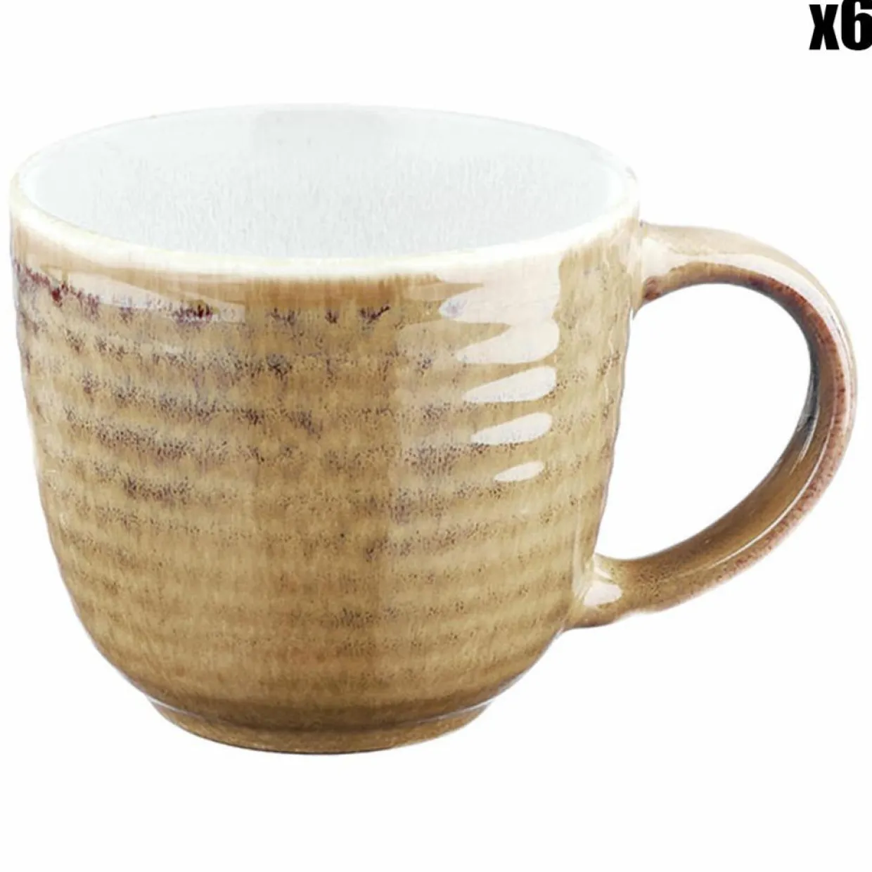 6 Mugs Cosmos beige/blanc nacré - 30 cl-Bjorn Clearance