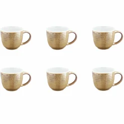 6 Mugs Cosmos beige/blanc nacré - 30 cl-Bjorn Clearance