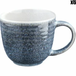 6 Mugs Cosmos bleu/blanc nacré - 30 cl-Bjorn Discount