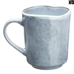 Bjorn Mugs, Tasses^6 Mugs en Grès Cloud gris clair - 40 cl