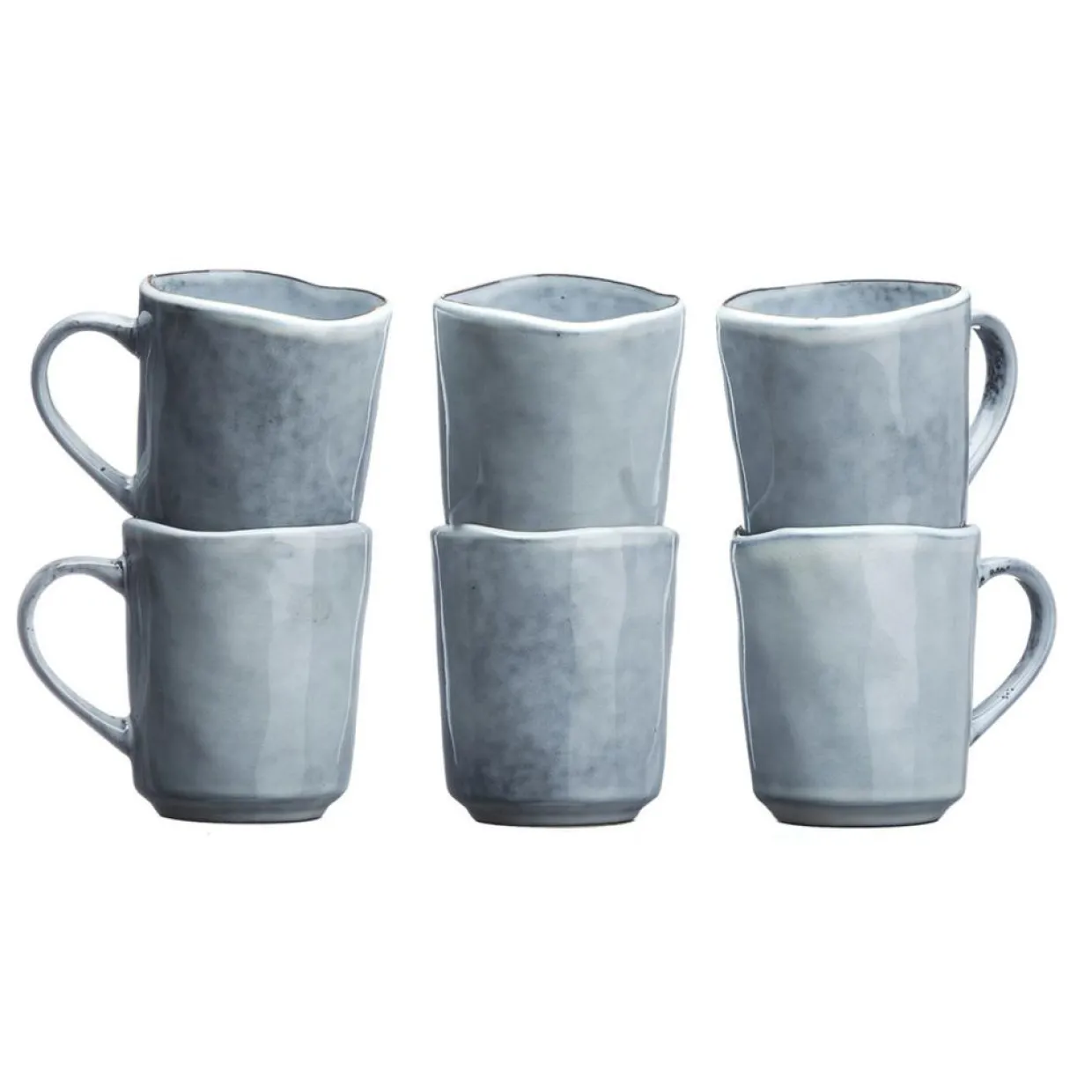 Bjorn Mugs, Tasses^6 Mugs en Grès Cloud gris clair - 40 cl