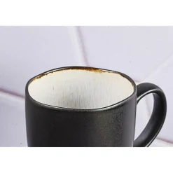 6 Mugs en Grès Iris blanc/ivoire - 40 cl-Bjorn Online