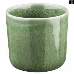 6 Mugs en Grès Magma verts - 20 cl-Bjorn Discount