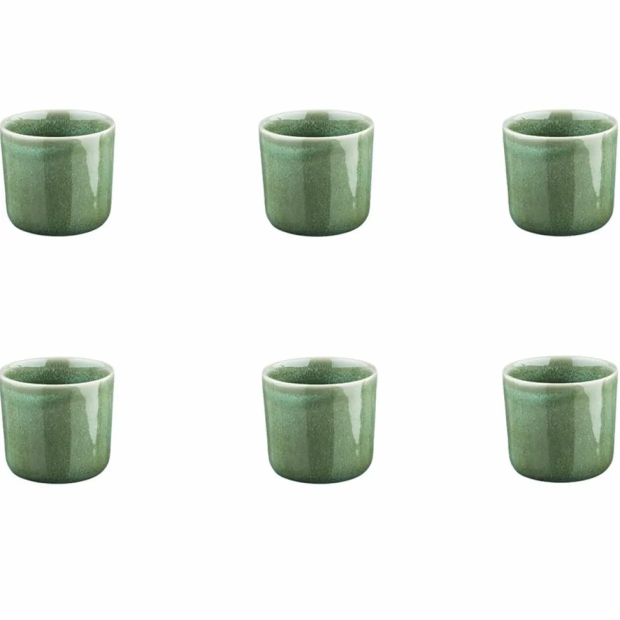 6 Mugs en Grès Magma verts - 20 cl-Bjorn Discount